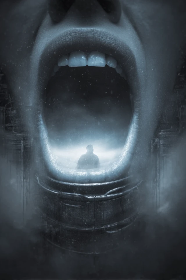 Two Mouths Surreal Horror Art