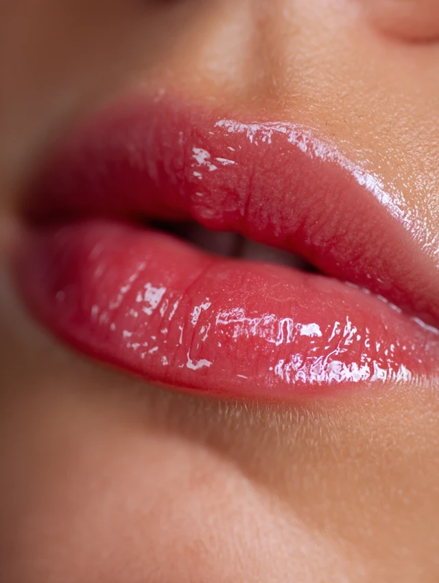 Glossy Lips Macro Photography Beauty Close Up