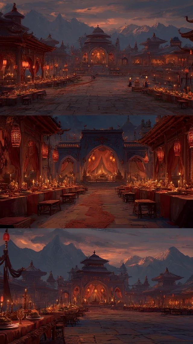 Ancient Chinese Banquet Painting Fantasy Art