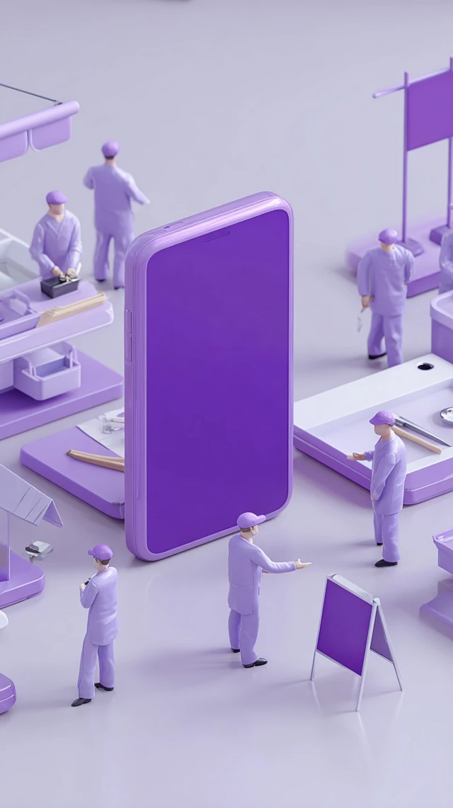 Purple Smartphone Sales Presentation 3D