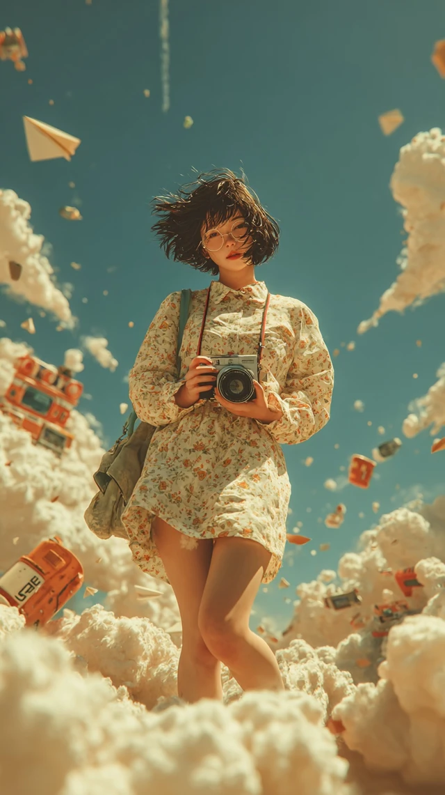 Dreamy Japanese Girl Photography Surreal Sky