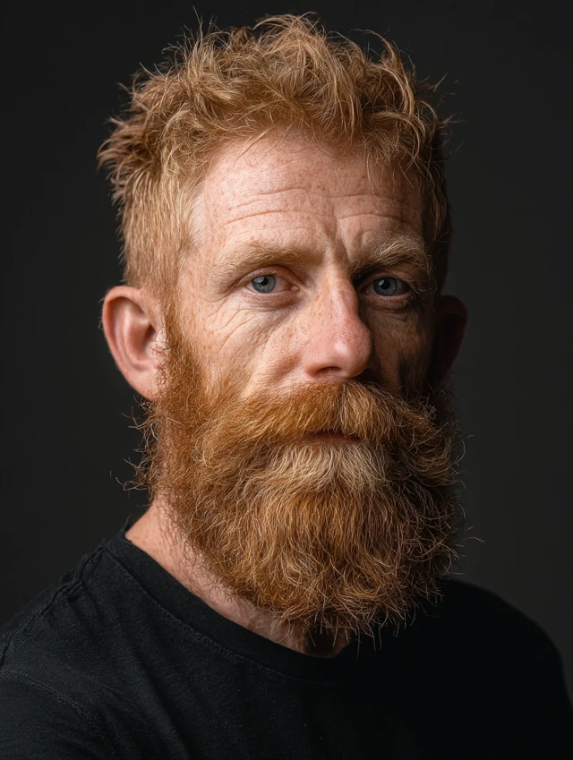 Portrait of a Red Haired Man Nordic Features