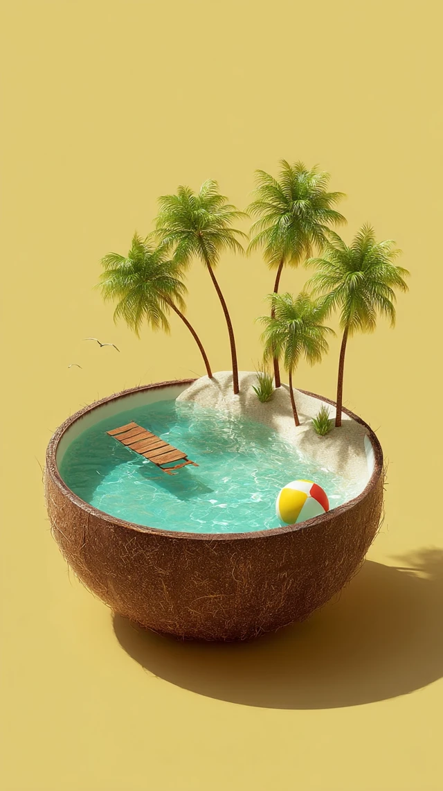 Coconut Swimming Pool Tropical Paradise