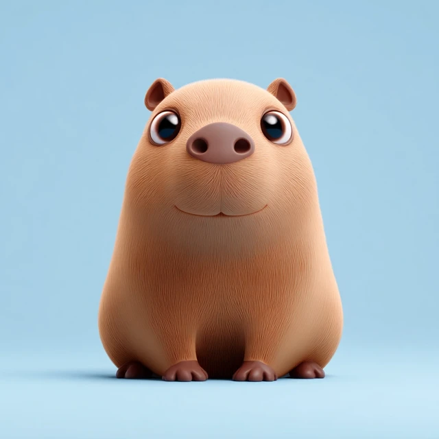 Cute 3D Cartoon Capybara Illustration