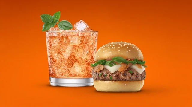Burger and Cocktail Delicious Fast Food Pairing