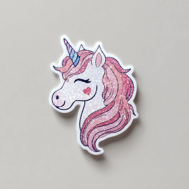 Cute Holographic Unicorn Sticker Kawaii Glitter