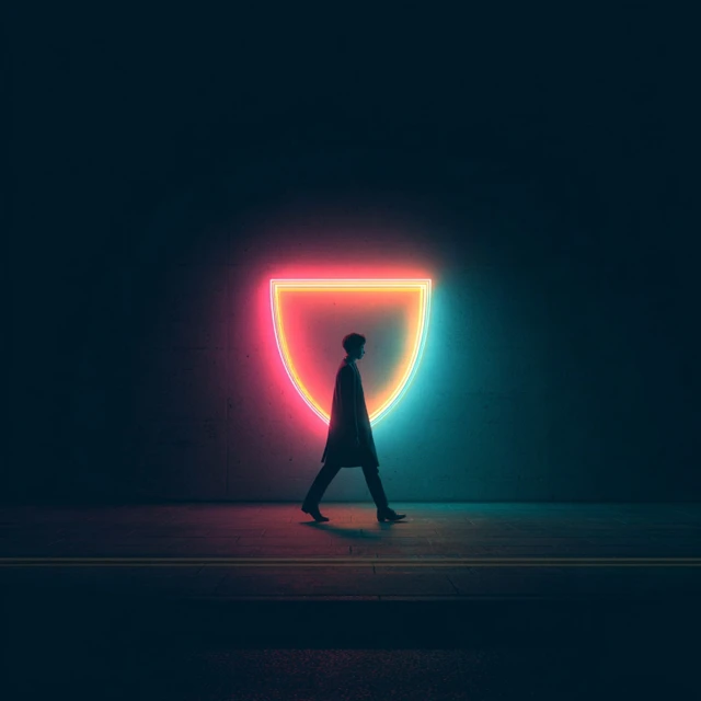 Cyber Security Employee Neon Shield