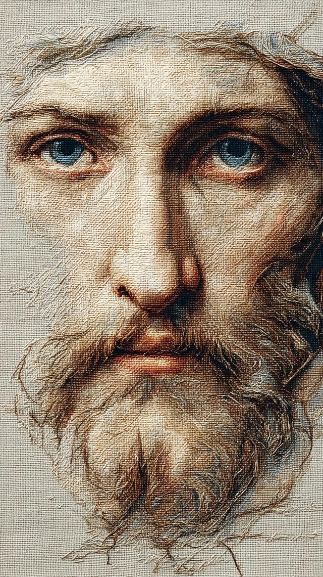 Christs Face Cross Stitch Embroidery Art