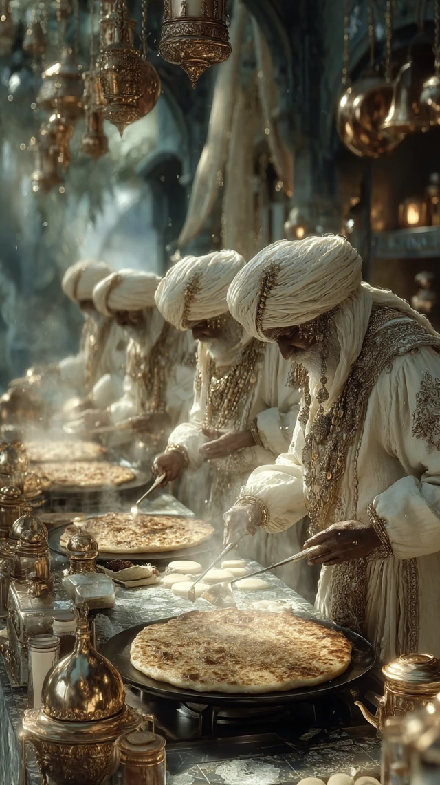 Cozy Indian Kitchen Scene with Miniature Chefs