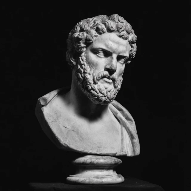 Classical Greek Sculpture of a Bearded God