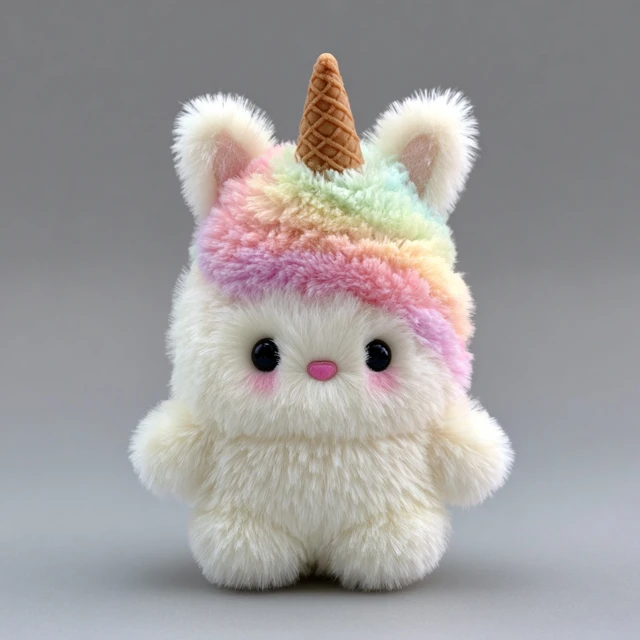 Cute Jellycat Style Furry Ice Cream Plushie