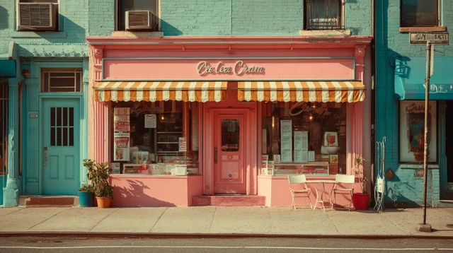 Ice Cream Shop in New York City Wes Anderson Style