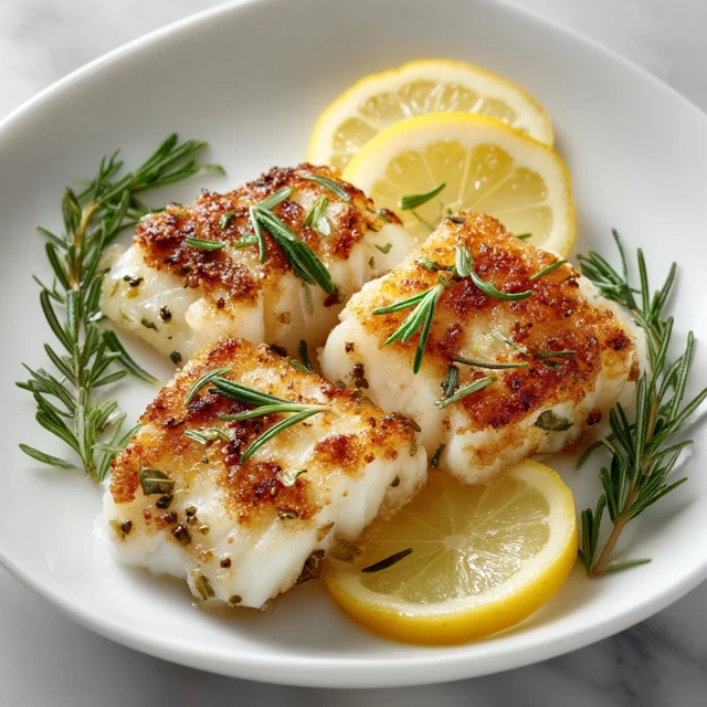 Pan Fried Codfish with Lemon and Rosemary