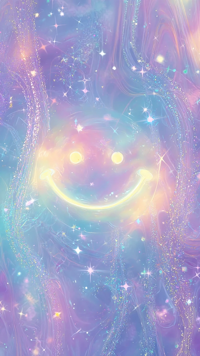 Dreamy Smiley Face Pastel Wallpaper
