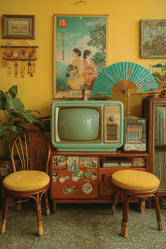 Retro 90s Interior Nostalgia TV and Decor