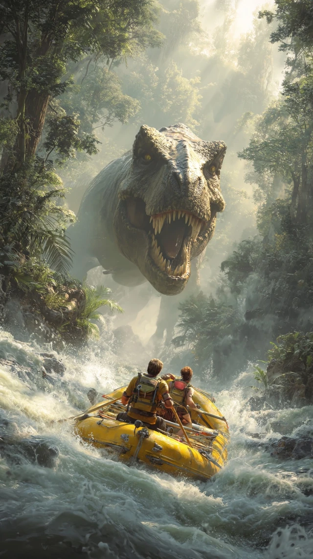 Adventure Race T Rex Chase Scene