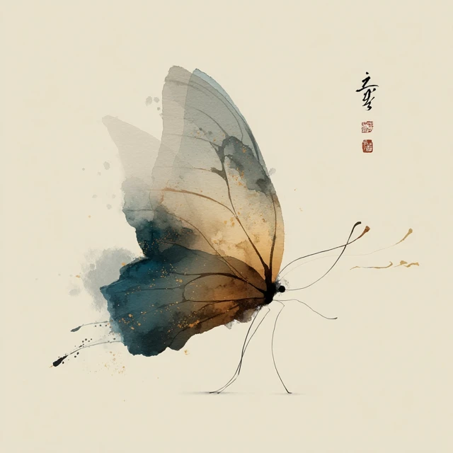 Abstract Ink Butterfly Song Dynasty Painting