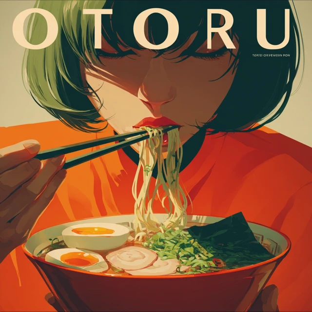 Otoru: Stylish woman eating ramen with chopsticks