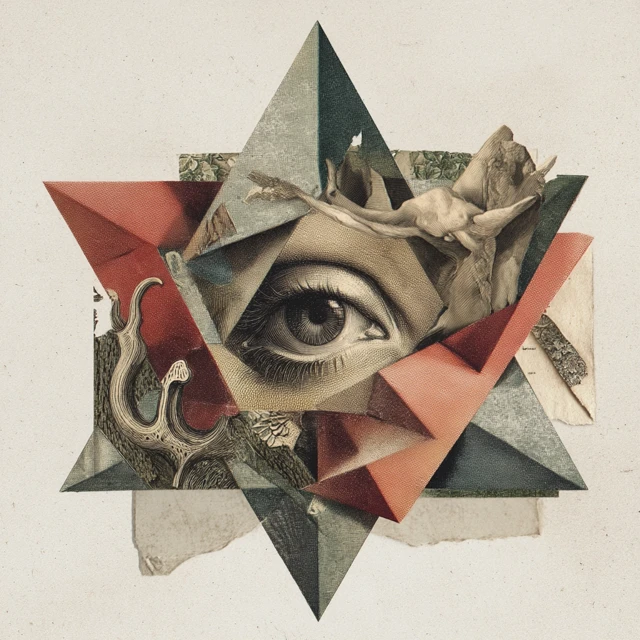 Eye of Providence Absurdist Surreal Retro Collage Art