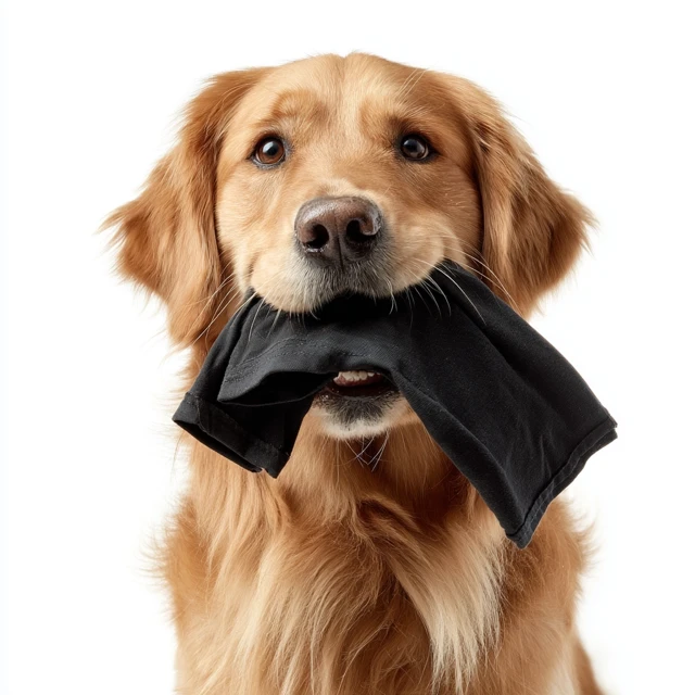 Golden Retriever with Black TShirt Adorable Dog