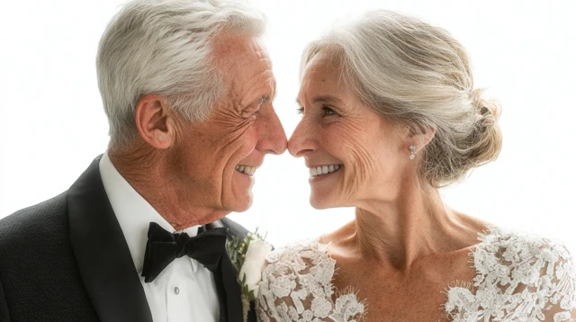 Elderly Couple Anniversary Portrait