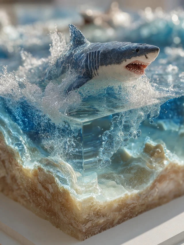Great White Shark 3D Sand Table Model
