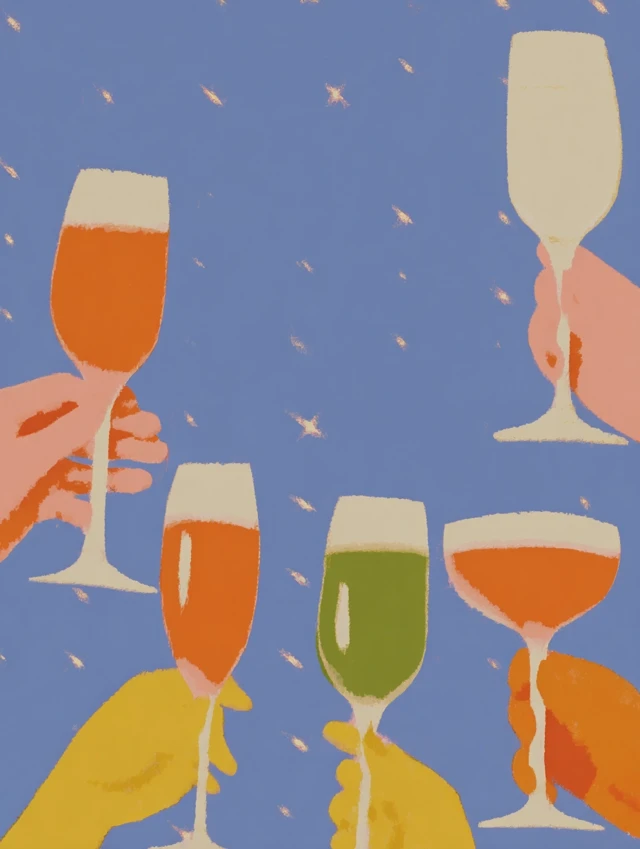 Wine Toast Celebration Illustration Party Time