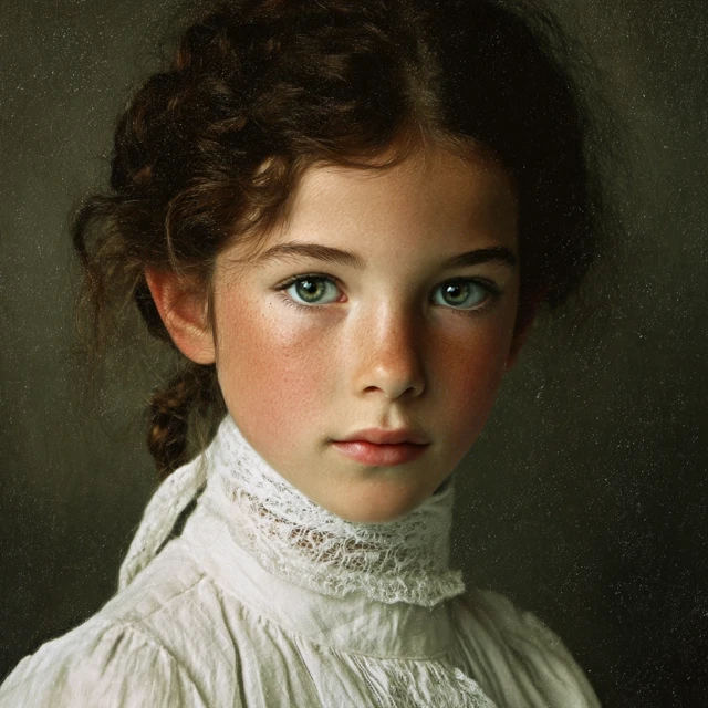 Portrait of a Young Girl Classic Art Style