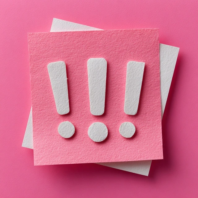Pink Paper with Exclamation Marks