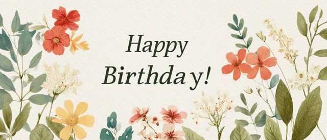 Happy Birthday Flower Banner