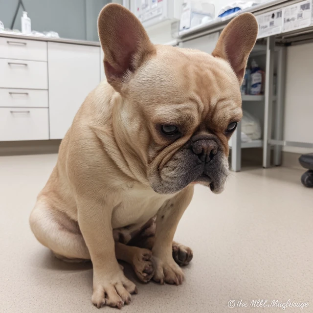 Guilty French Bulldog in a Vet Clinic Adorable Photo