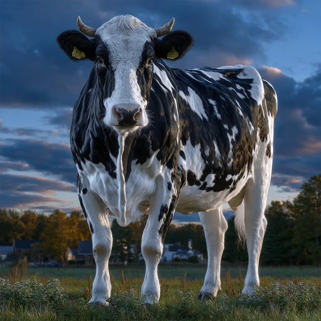 Holstein Cow in Pasture Realistic Painting