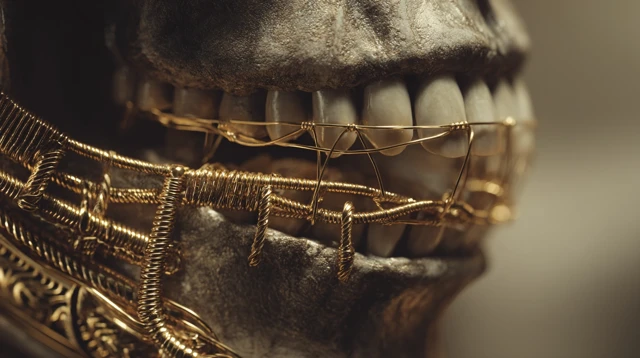 Ancient Egyptian Gold Dental Appliance CG Render