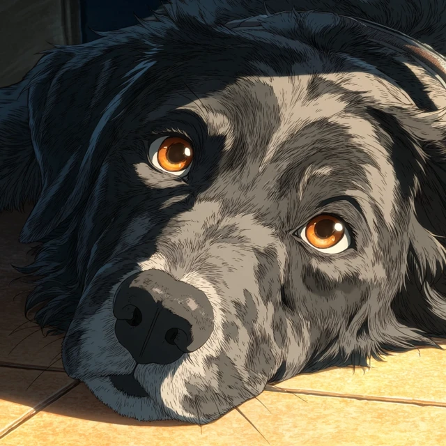 Anime Dog Max Waking Up