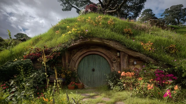 Hobbit House in a Lush Hillside Paradise