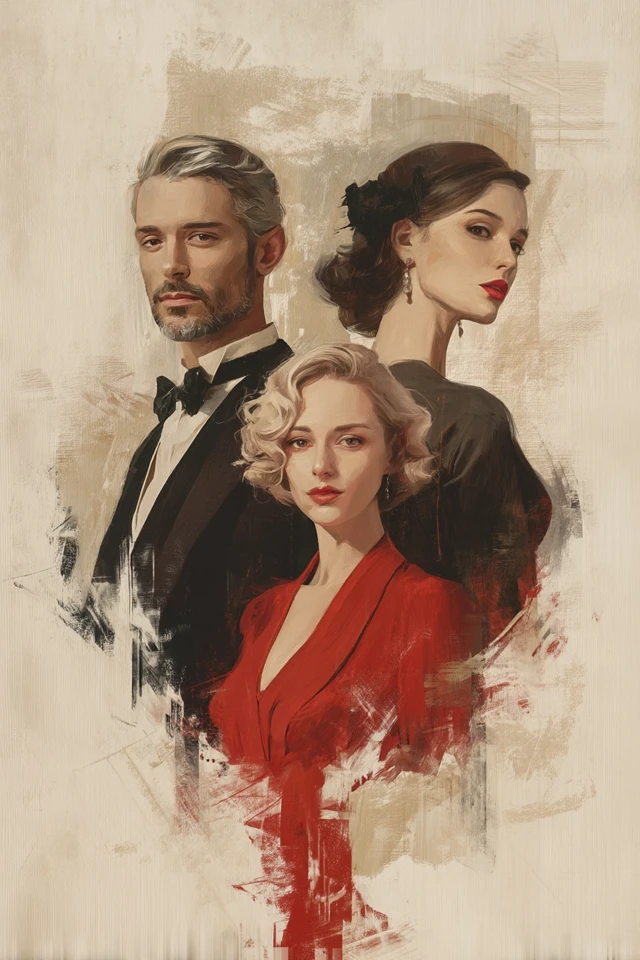 Cinema Poster Man Wife Mistress Realistic Style