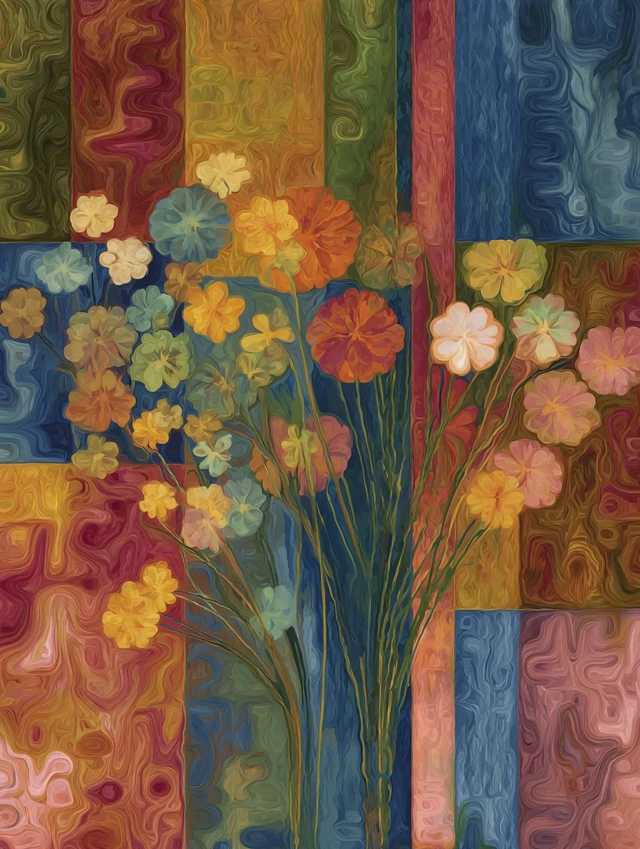 Abstract Flower Art Minimalist Western Style
