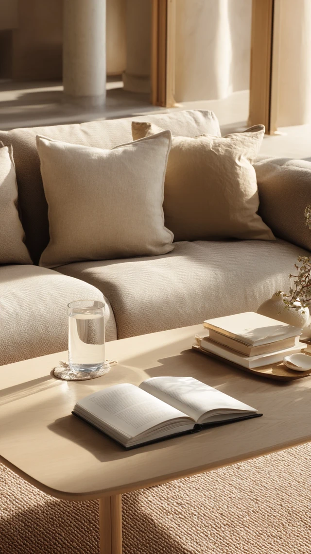 Minimalist Living Room: Serene Design and Cozy Ambiance