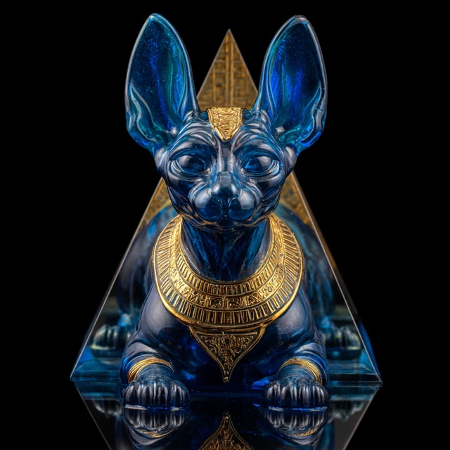 Egyptian Sphinx Statue with Pharaoh Hat