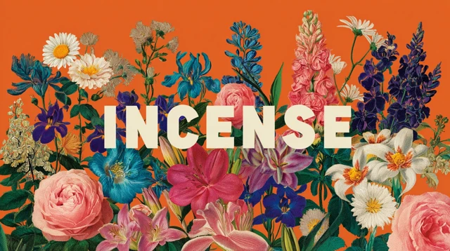 Incense Floral Design Hermes Orange Retro