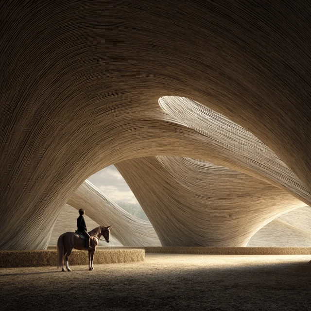 Parametric Equestrian Center Inspired by Hay Bale