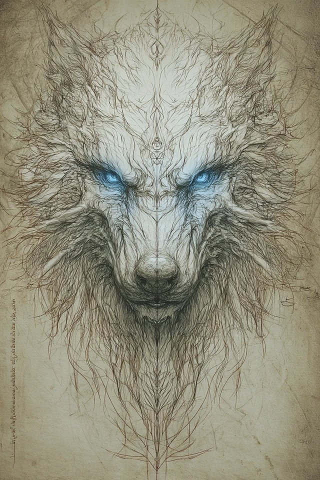 Ice Wolf Guardian Fantasy Art