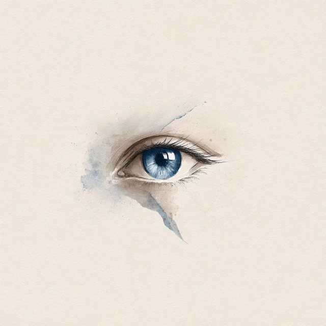 Blue Eye Illustration Minimalist Album Cover Art