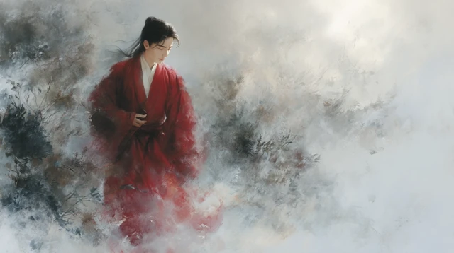 Elegant Young Man in Han Dynasty Robe Painting