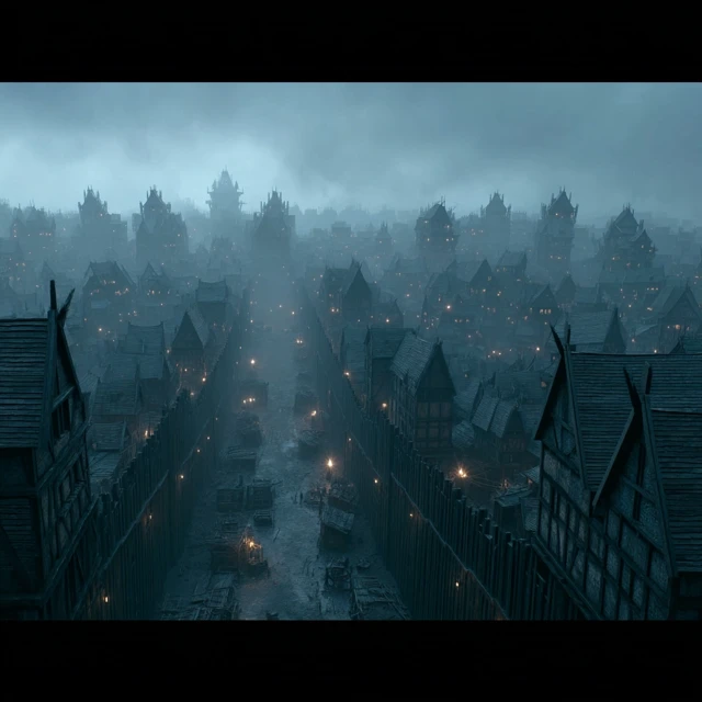 Medieval Slum City Eerie Dark Fantasy
