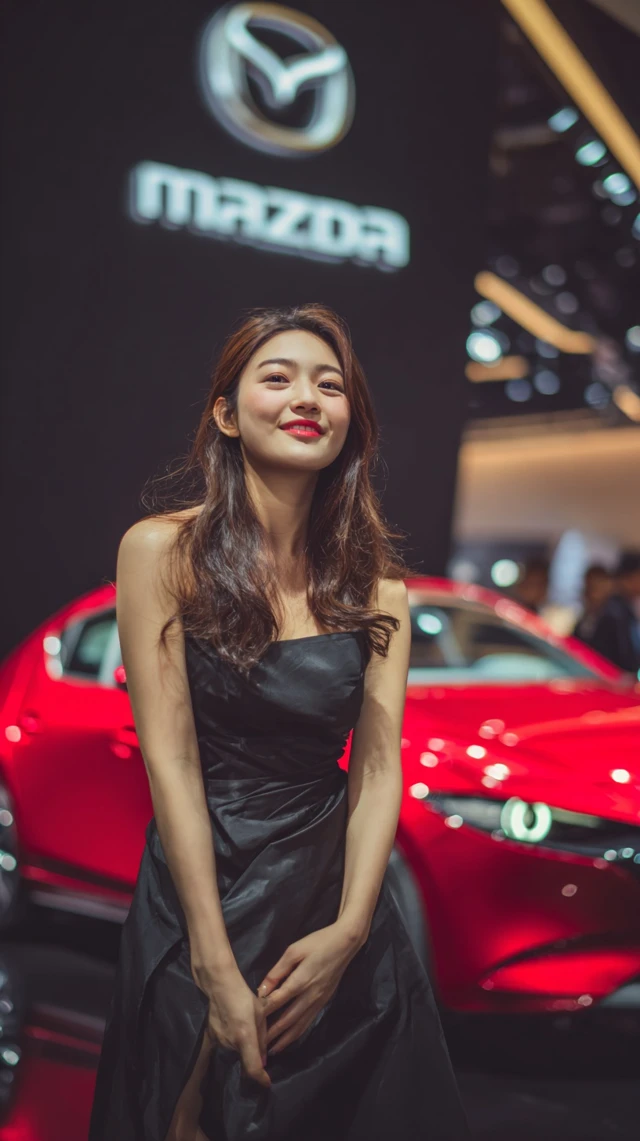 Attractive Chinese Sales Girl at Motor Show in Jakarta