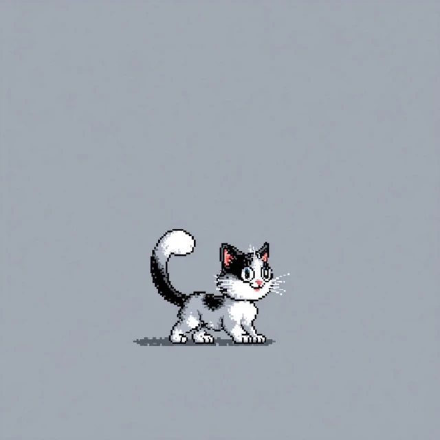 Pixel Cat Game Asset Animated GIF
