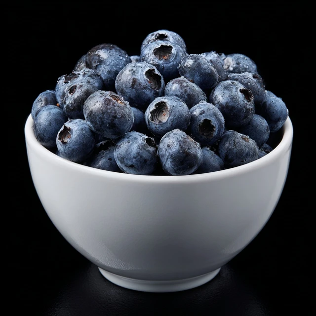 Blueberries in a White Bowl Food Photography