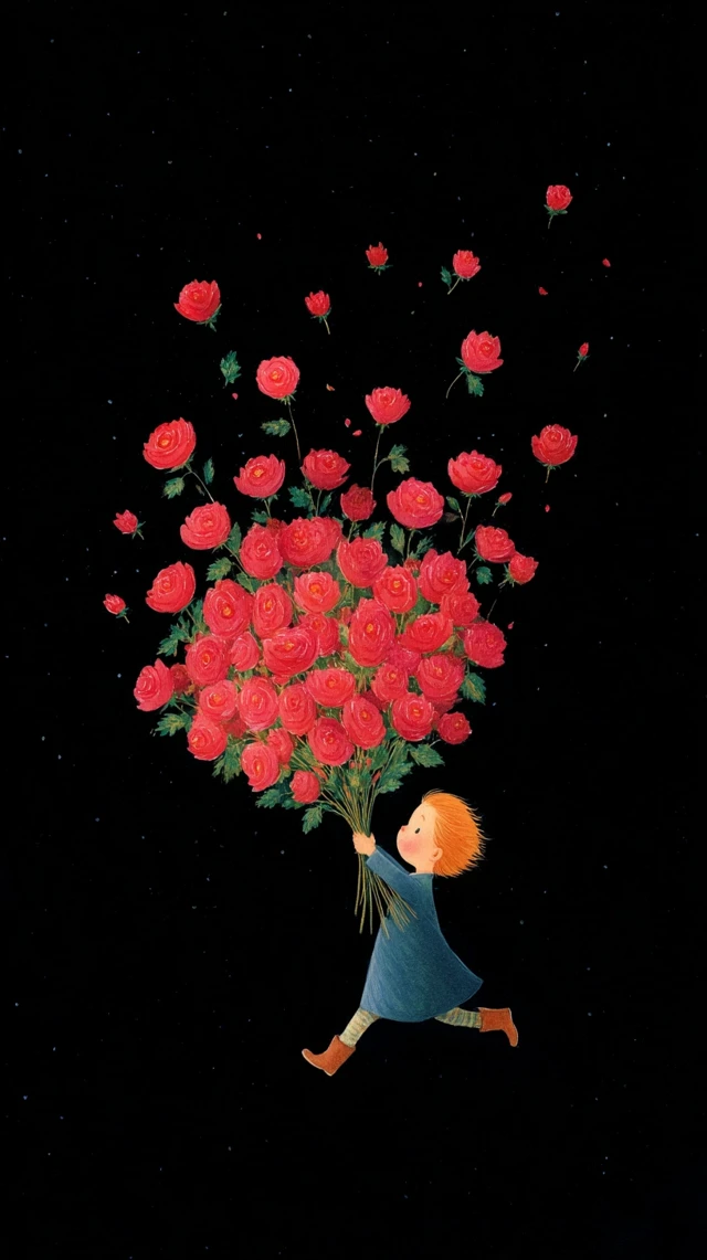 The Little Prince with Roses Childrens Illustration