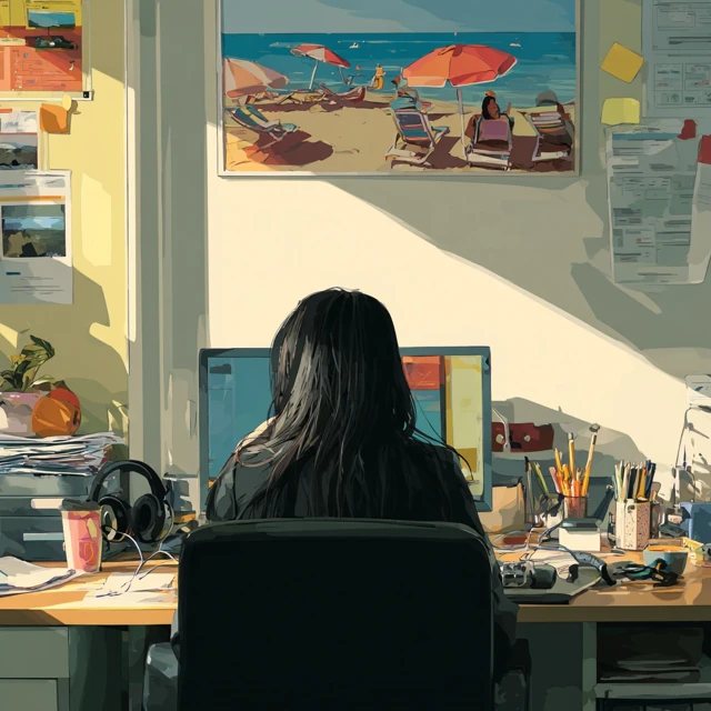 Secretary Working at Desk